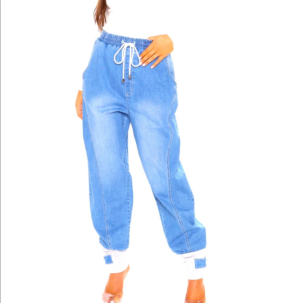 Denim joggers